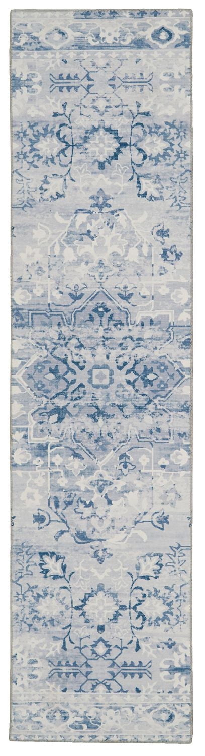 Harris 2' x 8' Washable Runner, Grey and Ivory