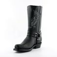 thumbnail image 6 of Grinders Mens Black Leather Cowboy Boots-Bald Eagle, 6 of 6