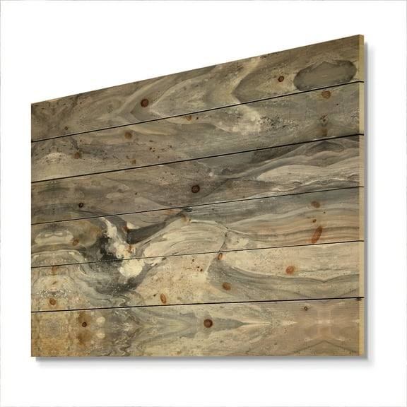 Designart 'Natural earth tone' Modern & Contemporary Print on Natural Pine Wood