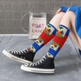 thumbnail image 7 of Women's Knee High Socks Haitian Flag Thermal Soft Knee Long Socks, 7 of 7