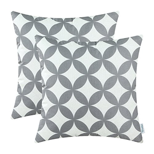 CaliTime Throw Pillows Covers Both Sides Modern Circles Rings Sofa Decor 20"x20"