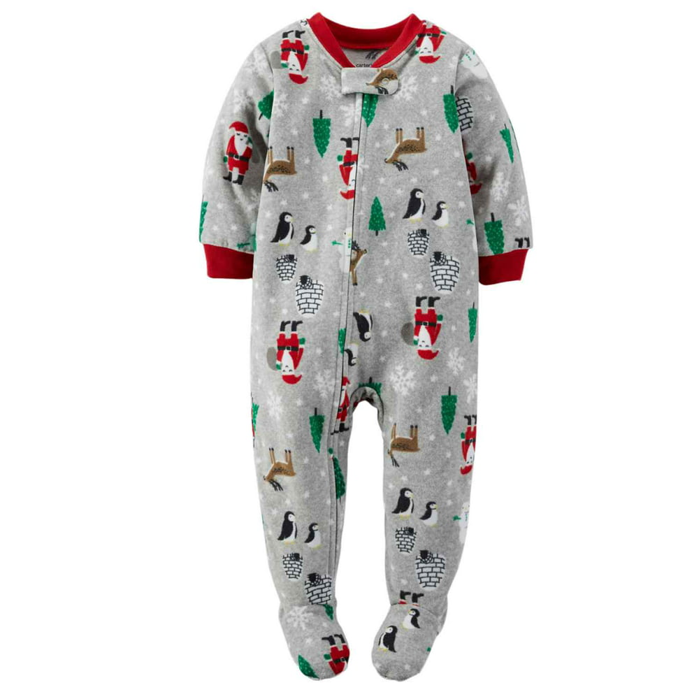Carter's Carters Infant & Toddler Boys Gray Fleece Christmas Sleep & Play Pajama Sleeper