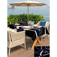 thumbnail image 4 of Outdoor Tablecloth with Umbrella Hole and Zipper, Blue Geometric Rectangle Table Cloth 60x120 Inch Waterproof Tablecloth, Contemporary White Abstract Lines Black Picnic Table Cover for Patio Camping, 4 of 7