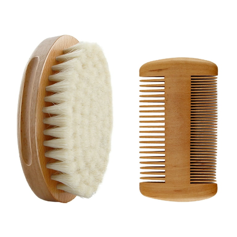 1 Set Wooden Brush Wear-resistant Skin-friendly Artificial Wool Newborn  Hair Brush Comb Set for Infant Best Travel Bamboo Paddle Detangler  Detangling Hair Brushes for Women Men Kids 