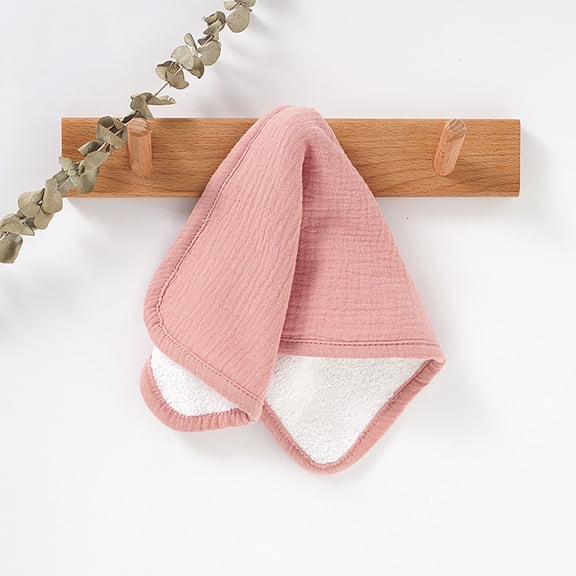 Baby Burp Cloths Solid Crinkle Towel Absorbent Breathable Pads Functional Bibs for Toddlers Pink