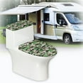 thumbnail image 6 of FORUDESIGNS Camo Print Toilet Lid Cover Toilet Tank Cover 2 Pieces Non-Fading Toilet Lid Protector, Machine Washable Seat Covers for Bathroom Decoration Accessories, 6 of 8