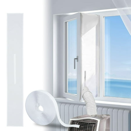 

JTWEEN Window Seal for Portable Air Conditioner Mobile AC Soft Sealing Cloth Hot Air Stop Waterproof Sealed Shield Airlock with Adhesive Fastener