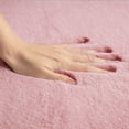 thumbnail image 2 of Pink 3x5 Feet Faux Rabbit Fur Fuzzy Soft Fluffy Plush Cozy Shaggy Area Rug, 2 of 4