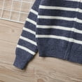 thumbnail image 6 of OGLCCG Kids Boys Striped Cardigan Sweaters Long Sleeve Stand Collar Zipper Knitted Sweater Fall Winter Warm School Uniform Knit Outwear 5-14 Years, 6 of 8