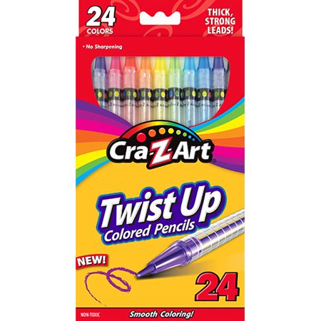 Cra-Z-Art 24 CT TWIST UP COLORED PENCILS - Walmart.com