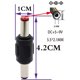 thumbnail image 5 of Adaptador de corriente CC de 5,5 mm x 2,1 mm, conector macho a macho de CC de 2,1 mm x 5,5 mm, para cámara CCTV, luz LED, miniventilador (paquete de 5/macho), 5 of 5