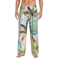 thumbnail image 2 of Goofa Watercolor Palm Tree Printed Soft Pajama Pants for Men, Wide Leg Comfy Casual Lounge Yoga Pants-Small, 2 of 9