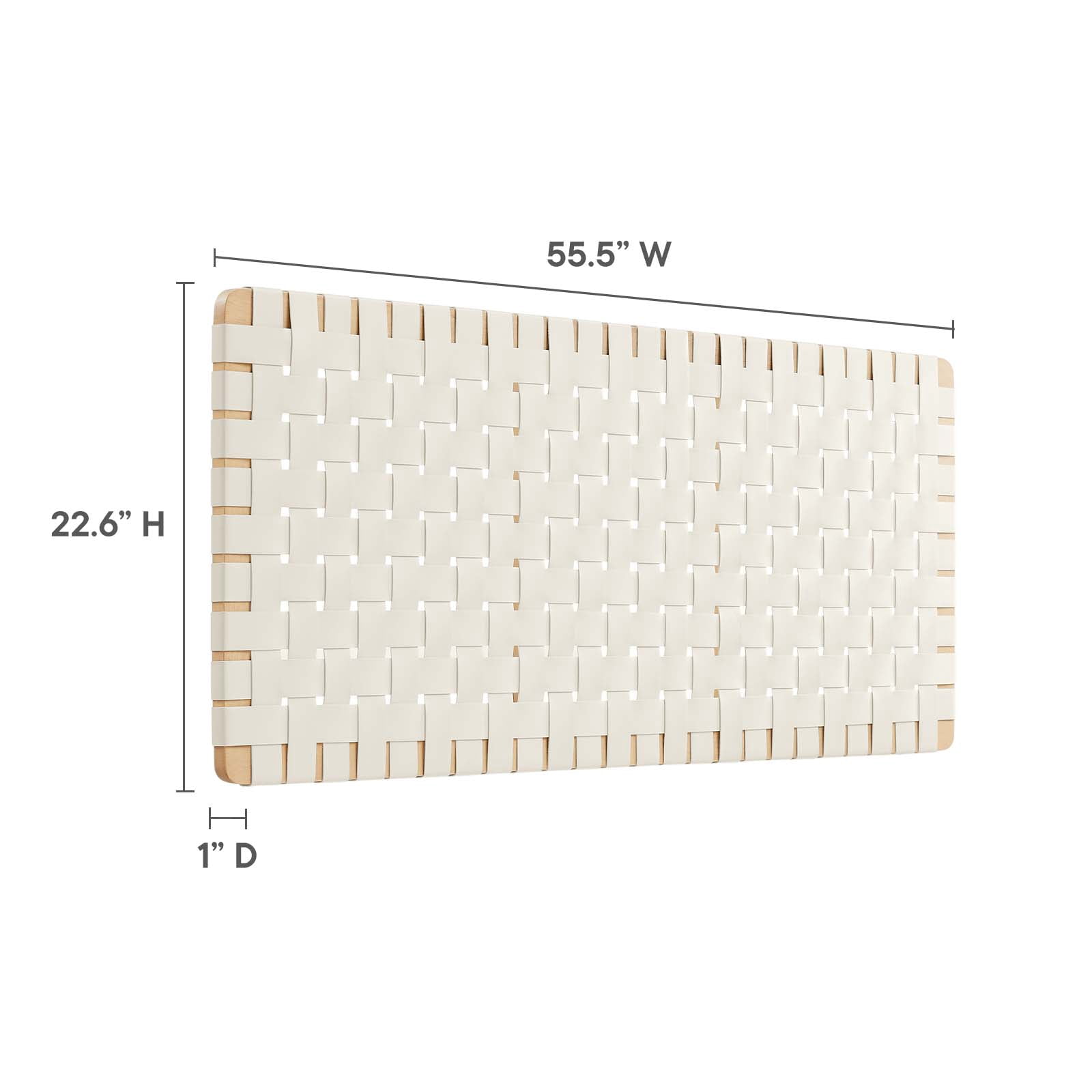Sparta Weave Vegan Leather Full Headboard in Natural Beige