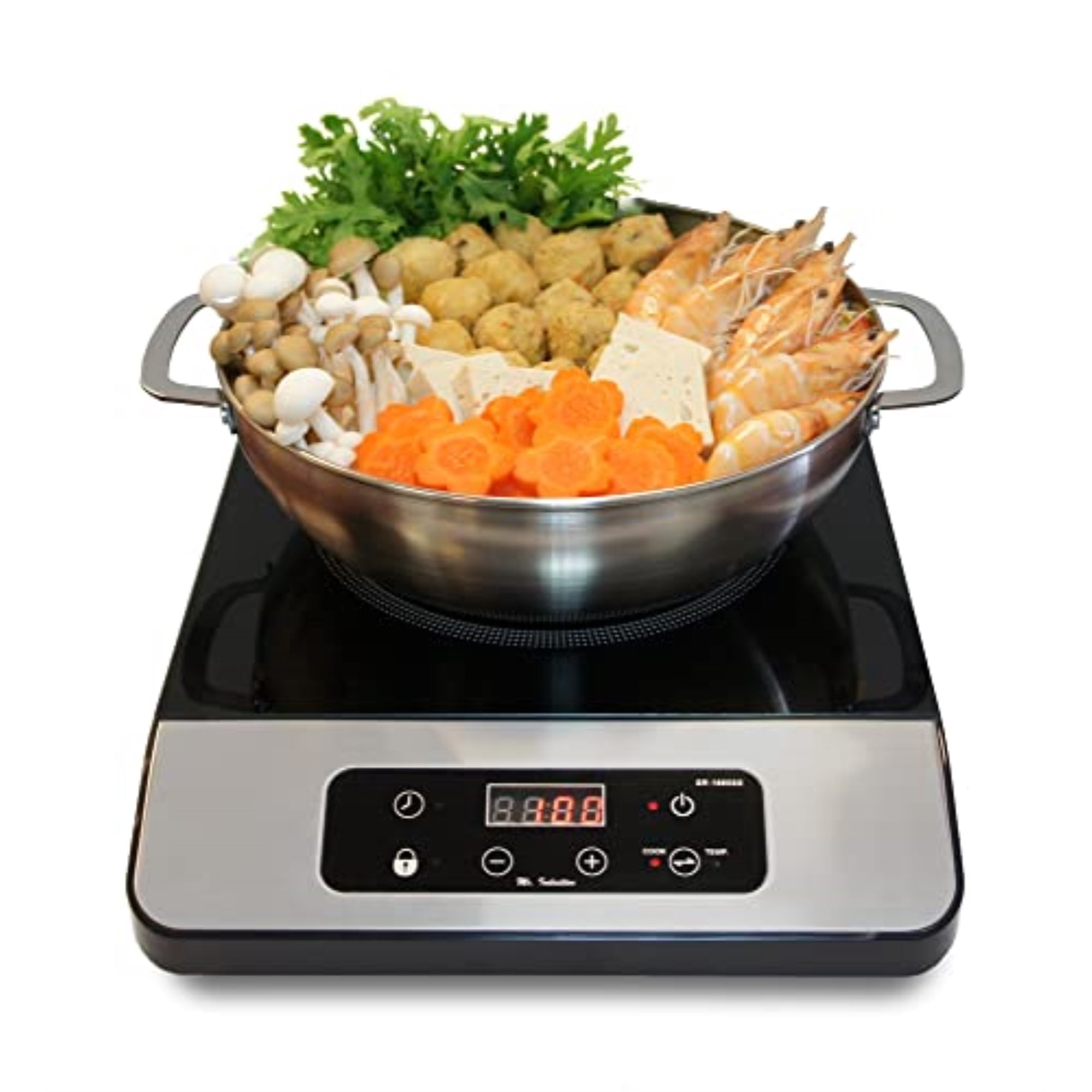 Sunpentown SR-1885SS-42BA 1650W Induction with Stainless Steel Panel & Pot Combo