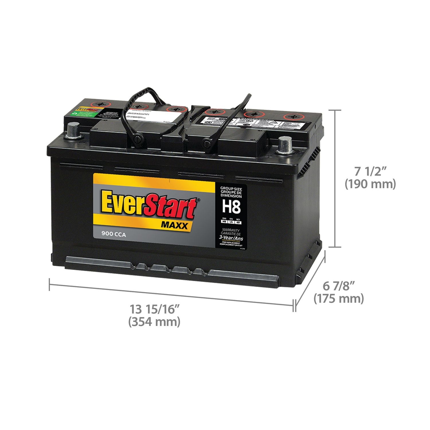 EverStart AUTO MAXX-H8 – 12 Volts, Batterie automobile, groupe H8/49, 900 ADF EverStart – Batterie automobile