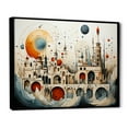 thumbnail image 2 of Designart "Fusion Temple Of Surreal Cultures" Surrealism landscape Floater Framed Canvas Wall Art, 2 of 5
