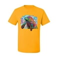 thumbnail image 2 of Wild Bobby Rainbow Painted Manatee Dean Russo Design Animal Lover Men Tee, Gold, 4X-Large, 2 of 6