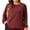 Burgundy, variant on DARING DIVA Women's Plus Crew Neck Pleated Blouse 1X Burgundy