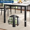 thumbnail image 6 of Danolapsi 78.7"Farmhouse Dining Table for 6-8 People,Rustic Industrial Kitchen Table with Sturdy Metal Frame & Chamfered Corners for Dining Room,Breakfast Nook,Small Space,Sintered Stone,Table only, 6 of 7