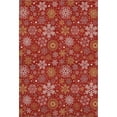 thumbnail image 2 of Addison Rugs Mayfield Premium Machine Washable Transitional Holiday Snowflake Red Rectangle Rug, 3' x 5', 2 of 7