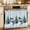 Blue, Green, White, variant on Red Snowman Christmas Oven Skirt Curtain 32"x24", Waterproof Ruffled Stove Cover Skirt with 8 Ribbon Ties, Xmas Tree Snowflake Winter Elegant Decorative Oven Door Curtains Drapes for Kitchen Cabinet