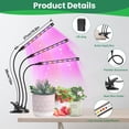 thumbnail image 3 of Led Grow Light Heads Full Spectrum Clip Plant Light for Indoor Plants LEDs Grow Lights with Switch Modes & Auto ON/Off H Timer Dimmable Levels ( Warm, 3 of 6
