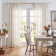 thumbnail image 5 of NICETOWN White Ruffle Curtains for Bedroom Living Room Decor, Shabby Chic Curtains Thick Linen Blend Rod Pocket Farmhouse Window Drapes, 52 x 84 Inch, 2 Panels, 5 of 7