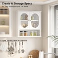 thumbnail image 3 of Medicine Cabinet for Bathroom,2 Acrylic Doors White Oval Bathroom Wall Cabinet,Over Toilet Storage Cabinet for Laundry Room/Kitchen/Living Room,Surface Mount Medicine Cabinets 23x24, 3 of 7