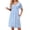 Light Blue Floral, variant on Zipper Robes for Women Short Sleeve Bathrobes Lace Lightweight House Coat Soft Zip Up Nightgowns with Pockets