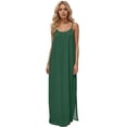 thumbnail image 6 of Women's Solid Color Sleeveless Dress, Thin Strap Backless Dress with Side Slit, Loose Casual Beach Dress for Vacation, Summer and Photo Shoots Blackish Green XXL, 6 of 9