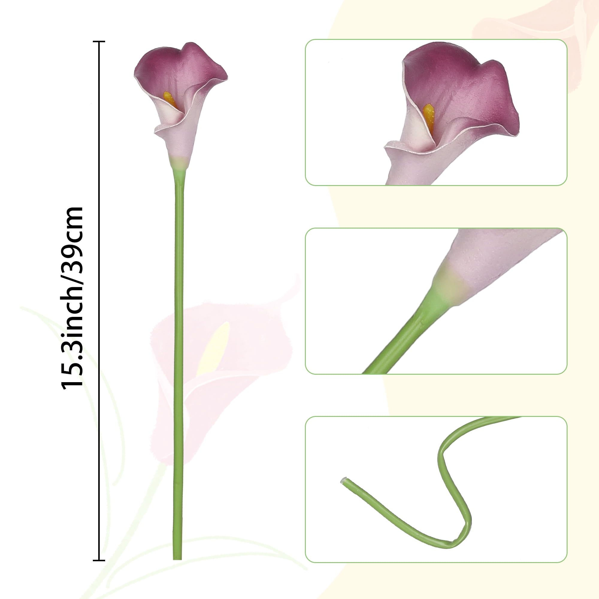 Unique Bargains Artificial Calla-Lily Flowers 12 Stem Bouquets Dark Purple
