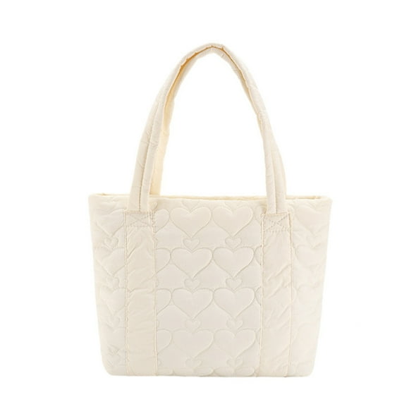 Quilted Shoulder Bag for Women Puff Hobo Handbag Lightweight Tote Bag Padding Bag Satchel Gym Bag Travel Bag - beige