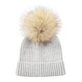 thumbnail image 4 of AWZXDE Kids Knit Winter Hat With Pom For Outdoor Cold Weather Warm Ear Grey, 4 of 4