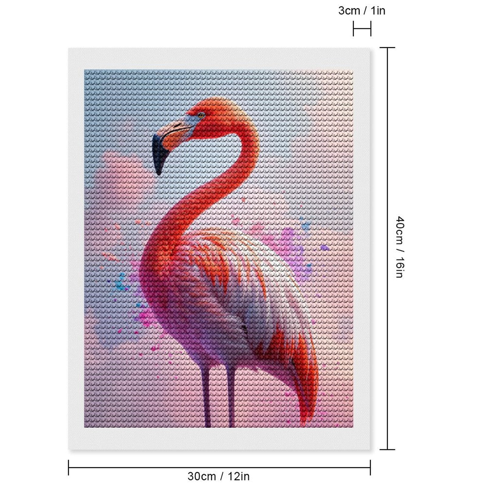 Diamond Art Kits for Adults, Pink Flamingo Colorful Sky 5D Diamond Painting Kits for Adults Beginners, DIY Full Drill Diamond Painting, Gem Art and Crafts 12x16