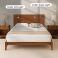 thumbnail image 6 of Euroco Mid-Century Queen Size Platform Bed, Bamboo Wood Bed for Bedroom, Brown, 6 of 13