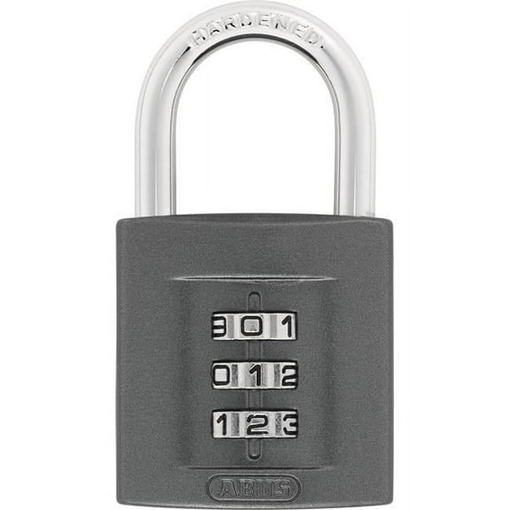 Abus Combination Padlock, Front, Black/Silver 158/40