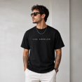 thumbnail image 4 of Men's Los Angeles Letter Print T-Shirt, Unisex Classic Fit Crewneck Tee, 4 of 9
