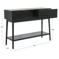thumbnail image 3 of SAFAVIEH Baisley Amsih Black Wood Console Table with Drawer (42 in. W x 14 in. D x 31 in. H), 3 of 13