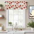 thumbnail image 2 of Spring Poppy Valance Curtain Red Flowers Bud Window Valances Rod Pocket Short Curtains Window Treatments for Kitchen Bedroom Bathroom Laundry 42" x 18", 2 of 9
