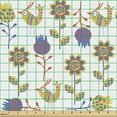 thumbnail image 2 of Botanical Sofa Upholstery Fabric by the Yard, Composition of Fantasy World Nature Elements Flower Petals Birds, Decorative Fabric for DIY and Home Accents, Mustard Blue Burnt Sienna by Ambesonne, 2 of 5