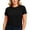 Black, variant on Womens Summer Tops Backless Short Sleeve Twist Back Athletic Shirts Casual Outdoor Solid Blouses Black