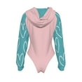 thumbnail image 3 of All-Over Print Women's Raglan Sleeve Hooded Bodysuit, 3 of 5