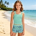 thumbnail image 2 of Girls Two-Piece Swimsuit Summer Casual Geometric Printed Bathing Suit Modest Bikini Set Beach Sport Swimwear Holiday Pool Party Swimming Suit for Teenagers 9-15Y, 2 of 4