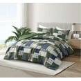 thumbnail image 2 of Chezmoi Collection Cedar 2-Piece Printed Patchwork Comforter Set, Green Navy Plaid Striped, Pre-Washed Microfiber Lightweight Reversible Bedding for All Seasons, Twin Size, 2 of 9