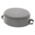thumbnail image 4 of Staub Cast Iron 6.25-qt Shallow Oval Dutch Oven - Graphite, 4 of 7