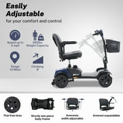 Mobility Scooters, Heavy Duty Compact AdultsElectric Scooters with 300W Motor, Motorized Scooter with Detachable Basket, Outdoor Senior Scooter With Anti-Tip wheel, Lite Blue, SS550