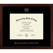 Massachusetts College of Liberal Arts Diploma Frame, Document Size 11" x 8.5"