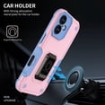 thumbnail image 2 of Hootek Designed for iPhone 16 Case with Magnetic Invisible Stand [Drop Protection] [Compatible with Car Mount] Anti-Slip Grip, Shockproof Slim Case Magnetic Phone Case for iPhone 16, Pink, 2 of 7