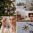 thumbnail image 4 of Steadline Christmas Hanging Pendant,Transparent Acrylic Snowflake Ornament Inlaid Shiny Sequins Built In Hanging Loop,Reusable Crystal Decor For Xmas Tree Window Indoor Holiday Party Layout, 4 of 8