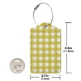 thumbnail image 4 of Disketp 1 Luggage Tag for Suitcase,Yellow Checkboard Leather Baggage Tag with Stainless Steel Loop Privacy Cover for Women Men Girls, 4 of 5